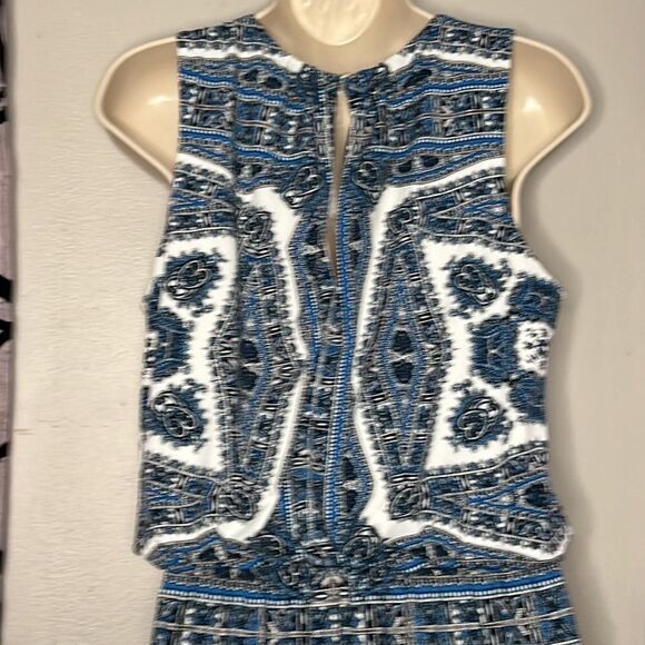 Blue, White, Pattern Full Length Maxi Dress Size 8 - Picture 12 of 13